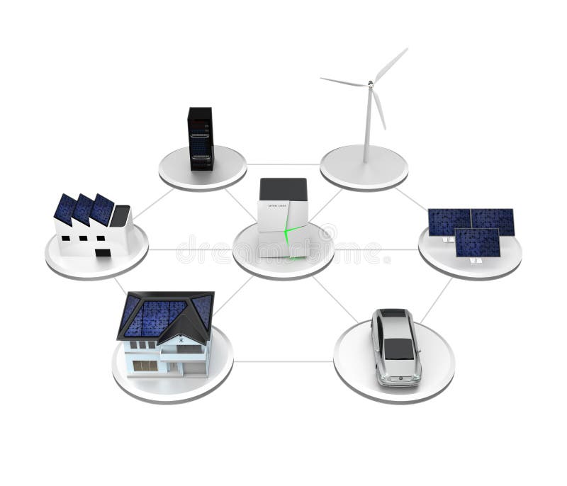 Illustration of stationary battery system. vector illustration Illustration of stationary battery system. vector illustration