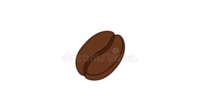 Illustration of a stylized coffee bean on a white background. The bean is depicted in a vector illustration