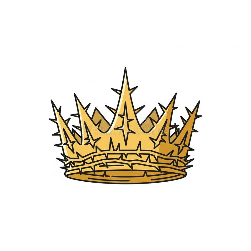Illustration of a stylized golden crown vector illustration