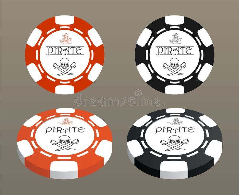 Illustration with Stylized Poker Chips. Stock Vector Illustration of