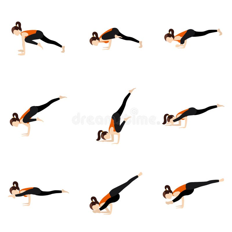 Yoga woman training on exercise mat and doing balance yoga poses.  Astavakrasana or asymmetrical arm balance pose. Wellness and healthy  lifestyle Stock Photo | Adobe Stock
