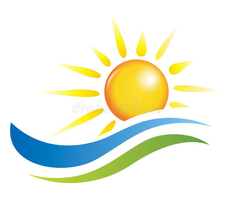 Illustration of sunset view with sea beach stock illustration