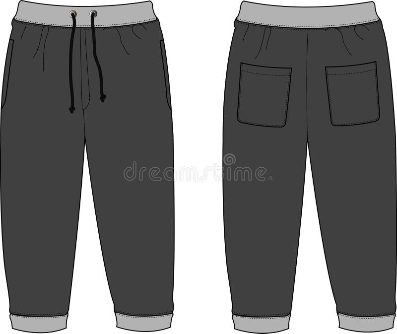 Sweat Pants Design Mock Ups Template Illustrations Stock Vector ...