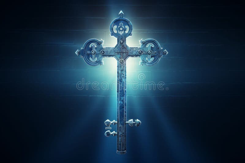 Illustration of a symbolic key unlocking the vector illustration