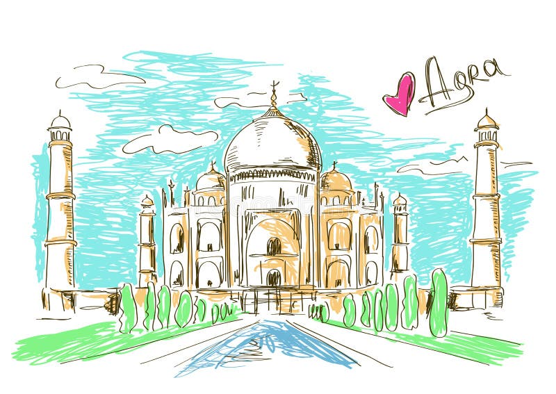 Illustration of Taj Mahal in Agra stock illustration Illustration of Taj Mahal in Agra stock illustration