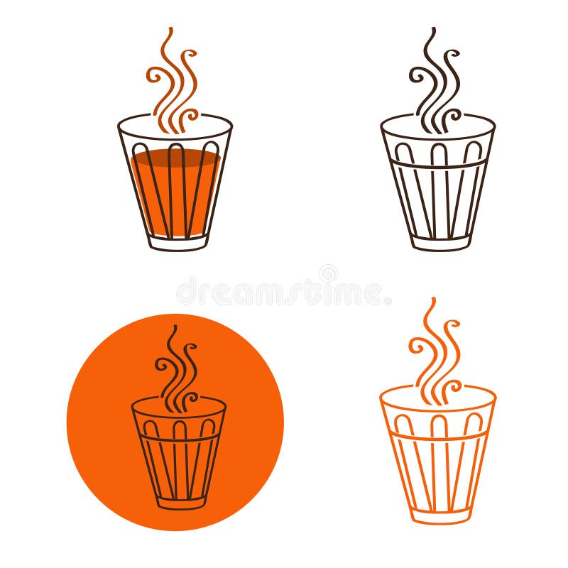 Tea Glass Logo or Emblem Set Stock Illustration - Illustration of indian,  cartoon: 114247034
