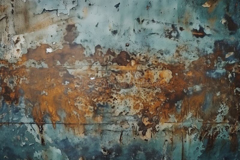 Illustration, the texture of an old rusty wall with stains, ai generative vector illustration