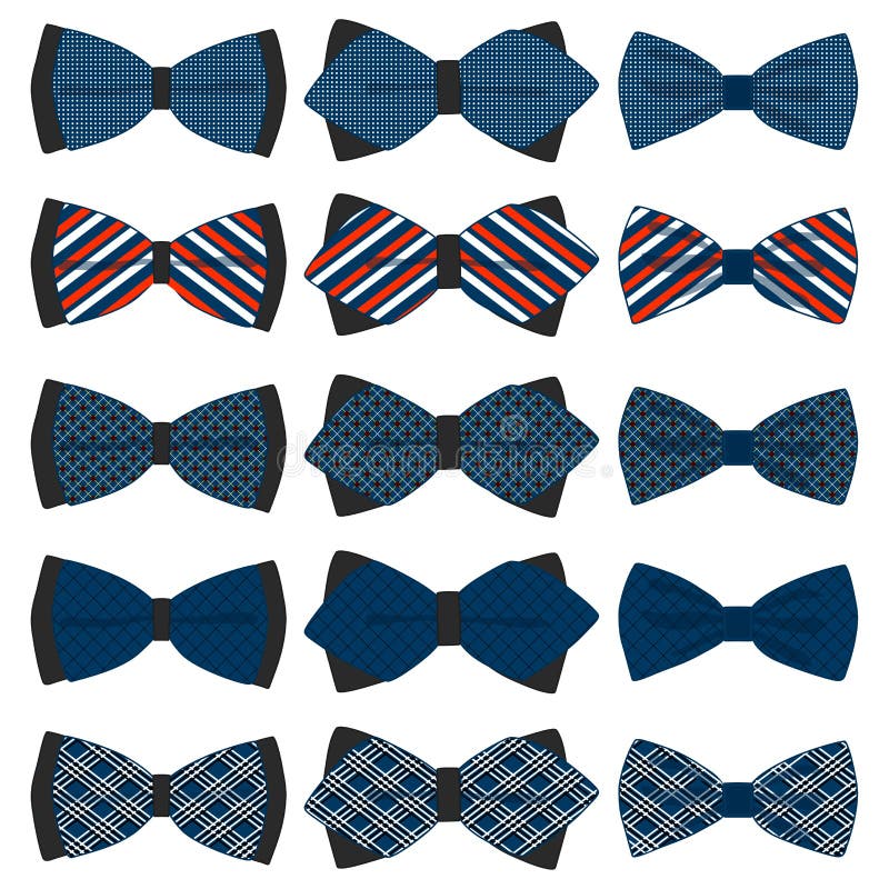 Illustration on Theme Big Set Ties Different Types, Bowties Various ...