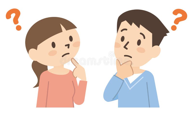 Illustration Of Thinking Men And Women Stock Vector Illustration Of Frustrated Doubt 203062473