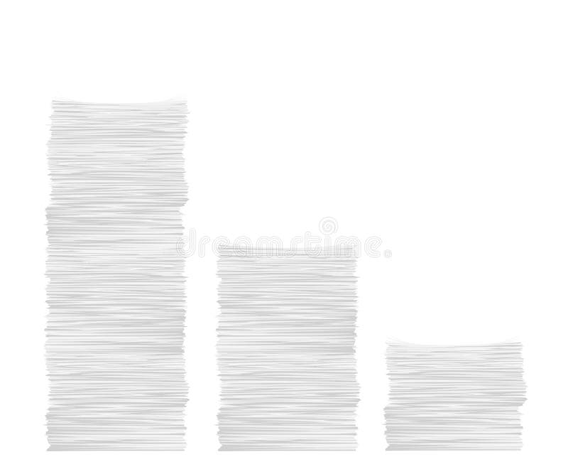 Stack of papers isolated blank white paper sheets Vector Image