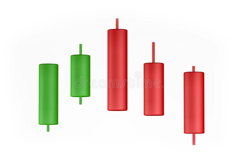 An Illustration of a Three Dimensional Redgreen Candlestick Chart on a