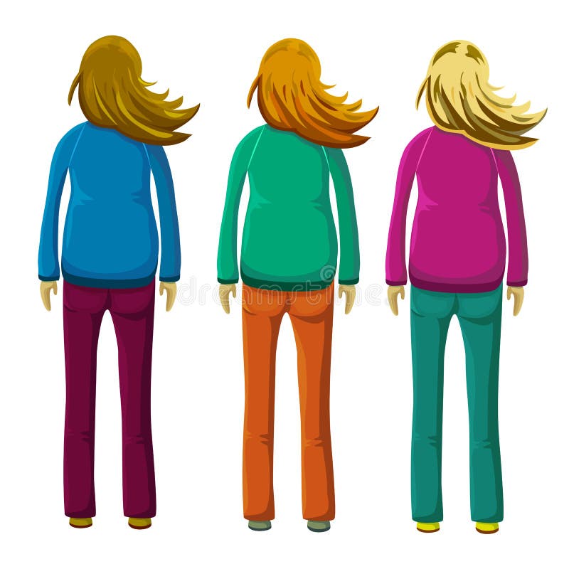 illustration tirée par la main de jeunes femmes debout avec onduler ou voler foncé, habillée dans la veste occasionnelle ou des p illustration libre de droits illustration tirée par la main de jeunes femmes debout avec onduler ou voler foncé, habillée dans la veste occasionnelle ou des p illustration libre de droits