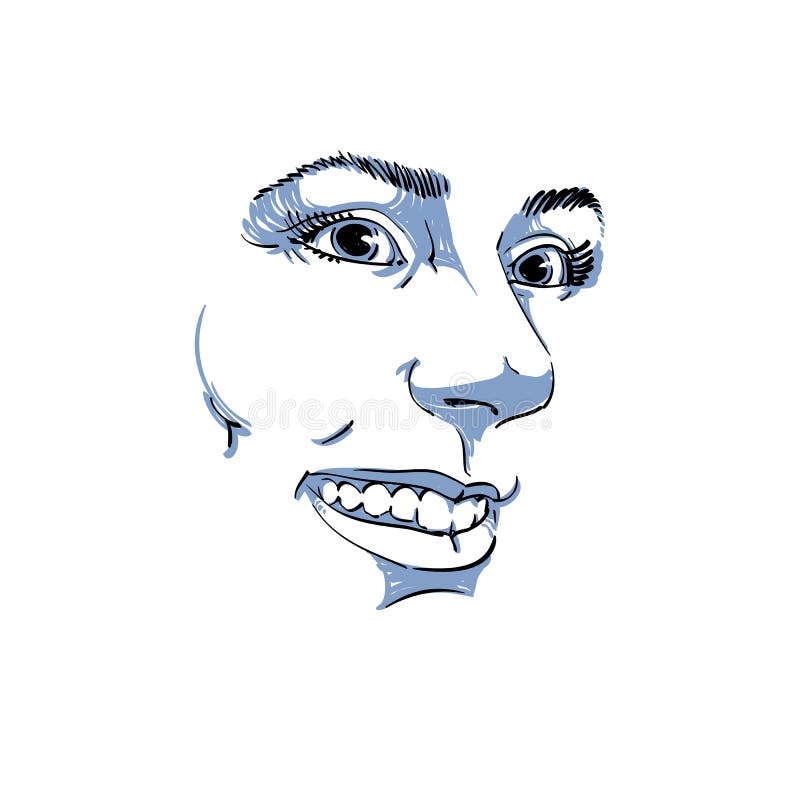 Illustration tirée par la main de vecteur de belle femme de sourire Monoc illustration de vecteur Illustration tirée par la main de vecteur de belle femme de sourire Monoc illustration de vecteur