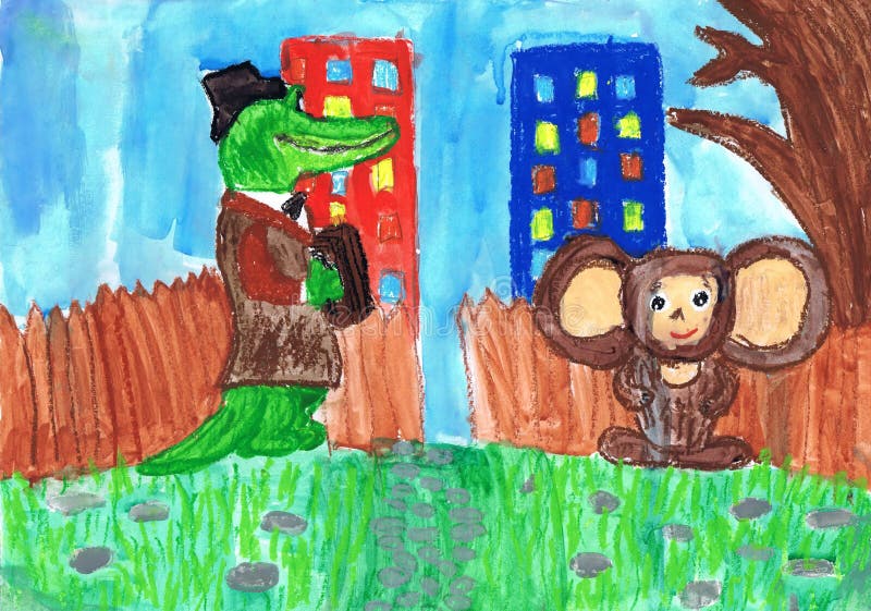 Illustration To the Animated Film Gena`s Crocodile. Children`s Drawing Stock Illustration - Illustration of mixed, movie: 113928401 Illustration To the Animated Film Gena`s Crocodile. Children`s Drawing Stock Illustration - Illustration of mixed, movie: 113928401