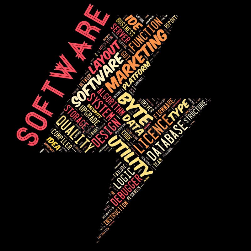 Words Cloud Of The SOFTWARE Stock Illustration - Illustration of driver