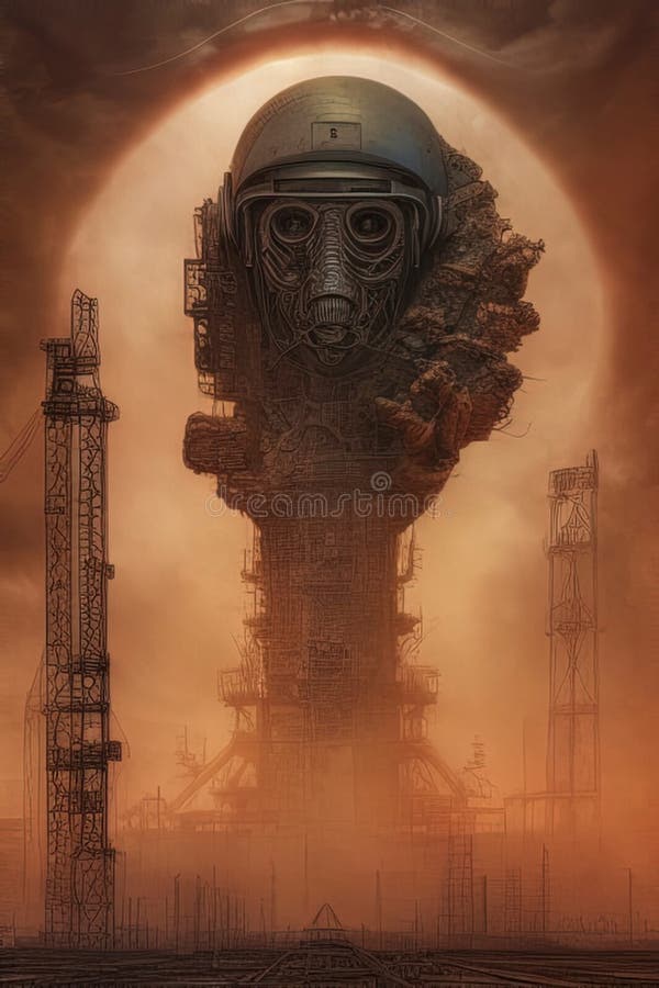 Illustration on the topic of nuclear safety, Chernobyl, ecology, game STALKER. Chernobyl gas illustrations