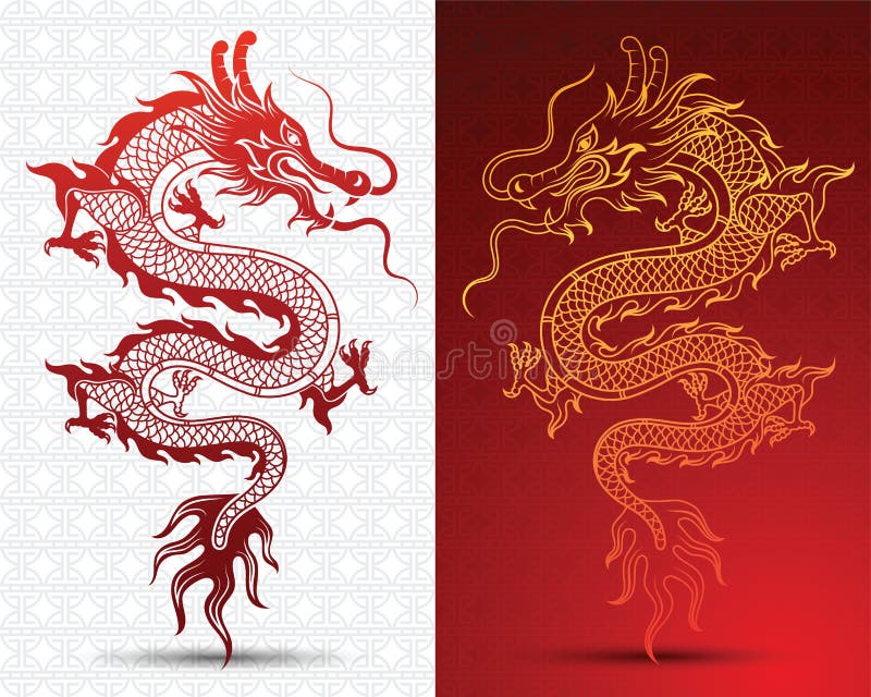 Chinese or eastern red dragon isolated Royalty Free Vector