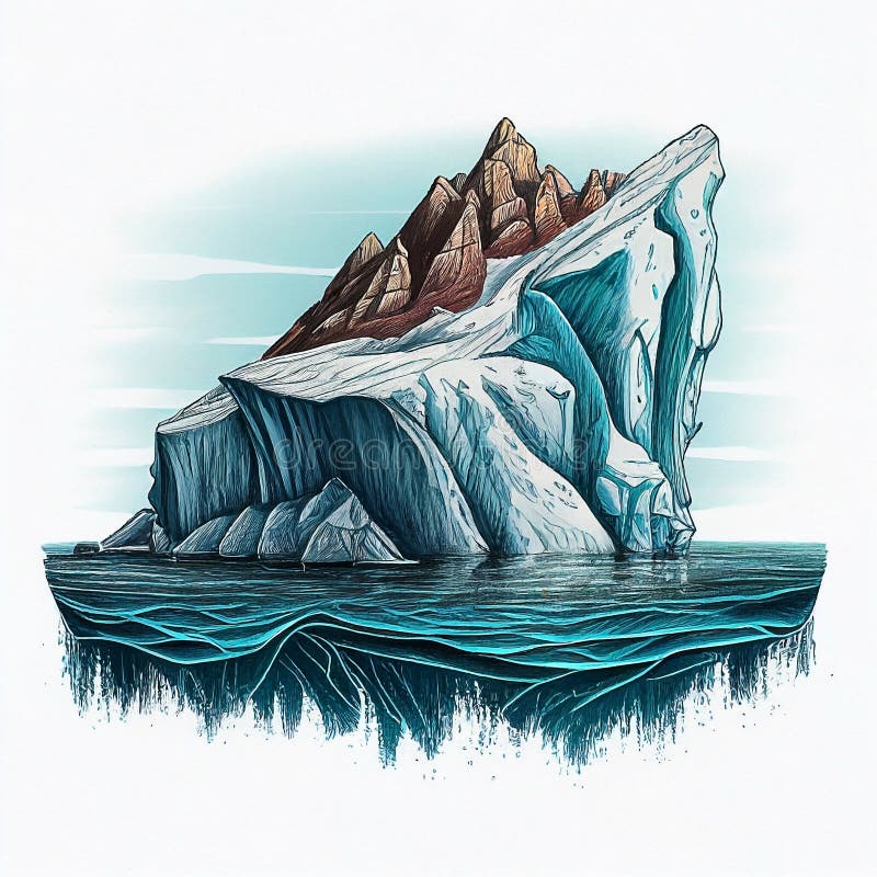 Hand Drawing Illustration of Iceberg Stock Illustration - Illustration ...