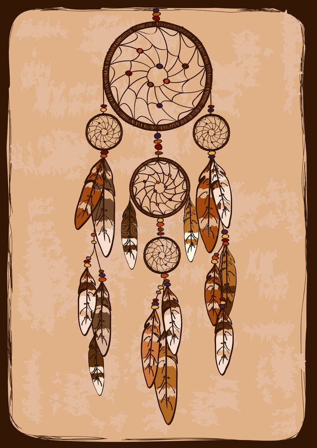 Illustration with tribal dreamcatcher stock illustration Illustration with tribal dreamcatcher stock illustration