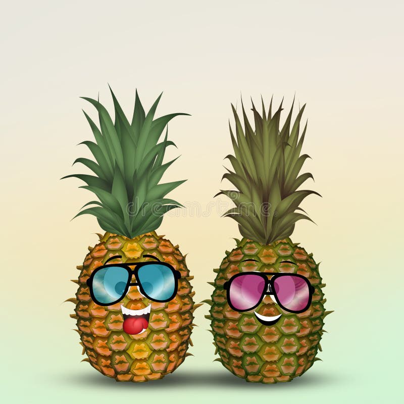 Cute Pineapple Couple stock vector. Illustration of food 127554169