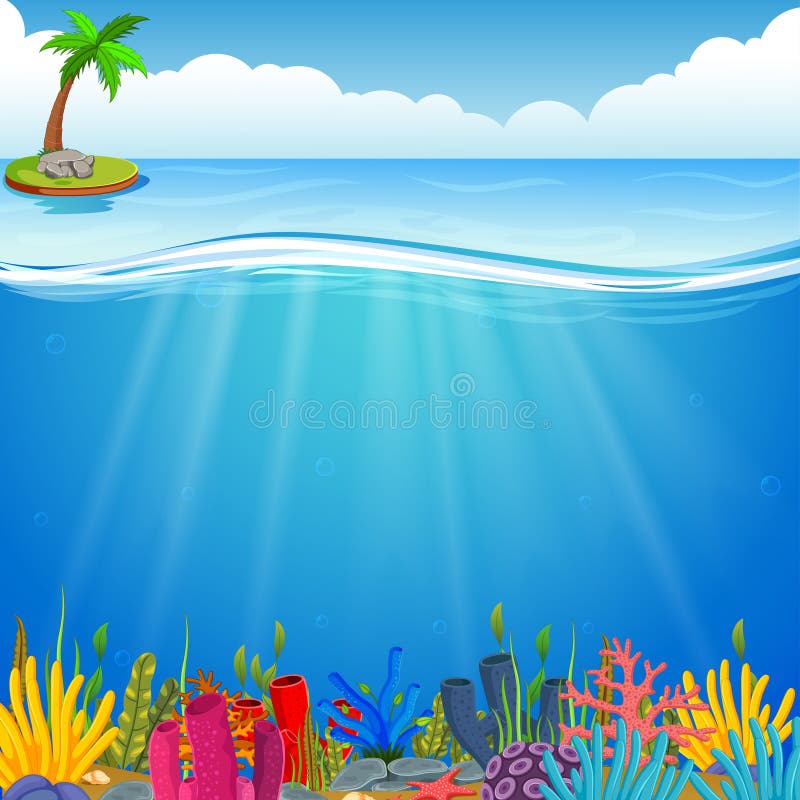 Underwater scene stock illustration. Illustration of liquid - 17434064