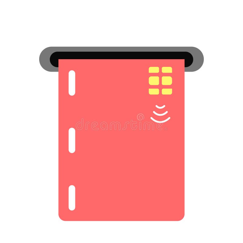 Bank Card Receiver Vector. ATM Vector Icon. Bank Card Vector. Stock
