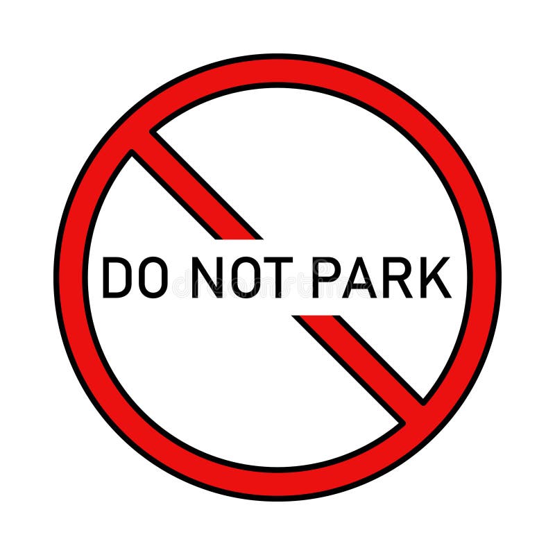 Do Not Park Vector Icon. Icon Do Not Park Under the Prohibition Sign. No Parking Sign. Vector