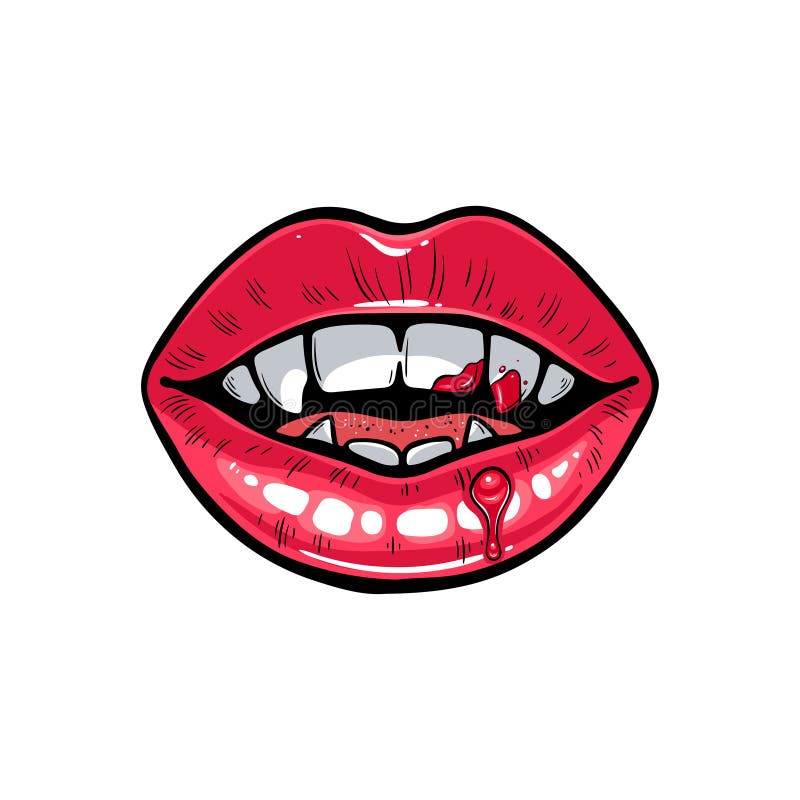 Bloody Lips With Dripping Blood Stock Vector - Illustration of lipstick ...