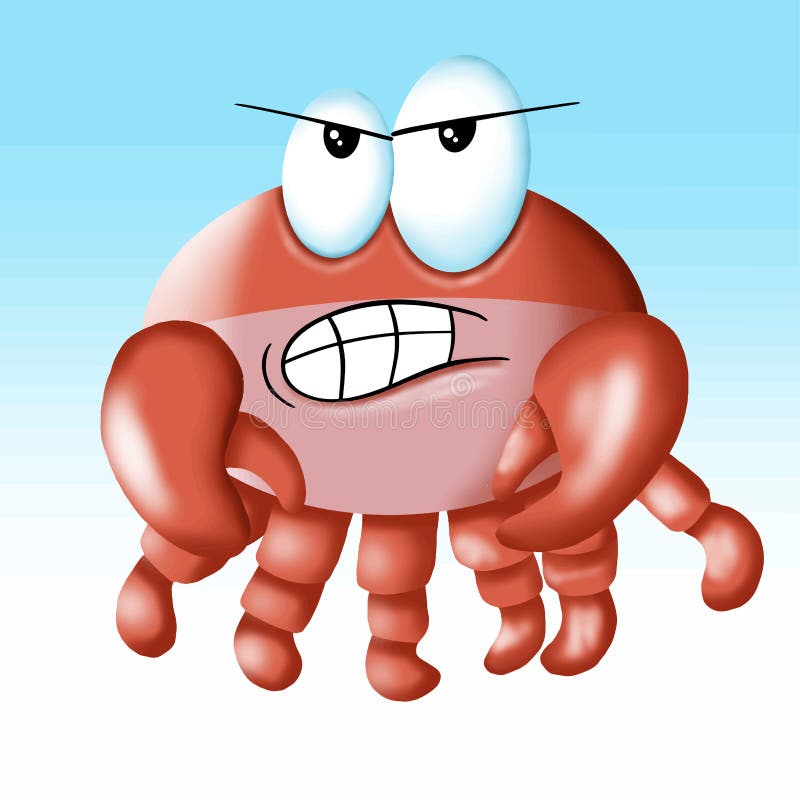 The Angry Crab stock vector. Illustration of funny, crab 260153073