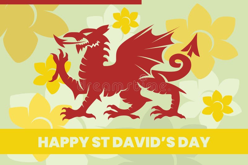 Happy St David S Day Poster Stock Illustration Illustration of eagle, card 282077966