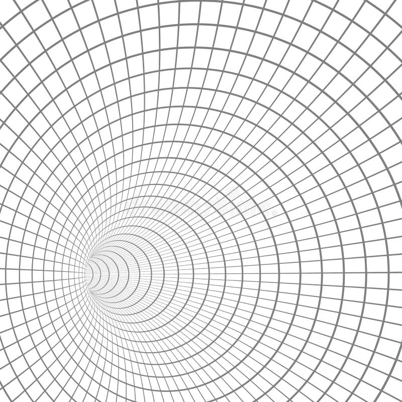 Vector Tunnel Background. 3D Wireframe Grid Tunnel royalty free illustration