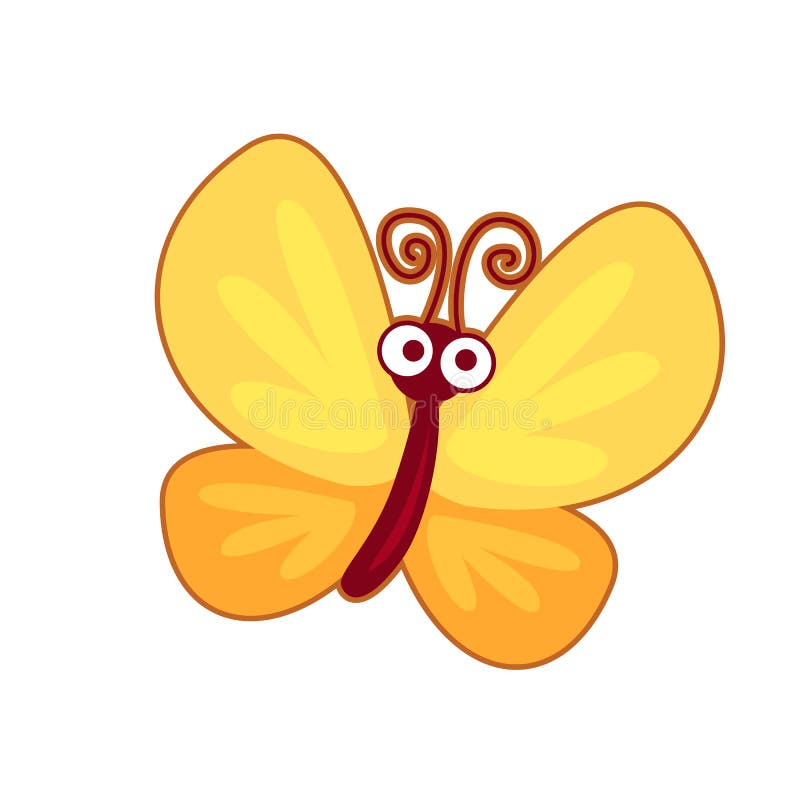 Illustration vectorielle du papillon jaune illustration de vecteur