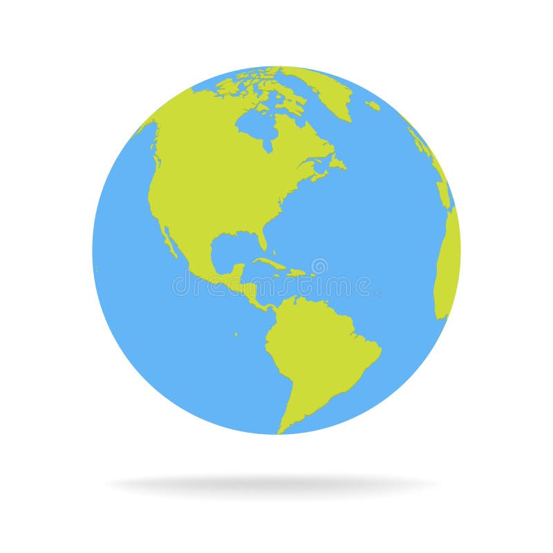 Illustration verte et bleue de vecteur de globe de carte du monde de bande dessinée illustration libre de droits Illustration verte et bleue de vecteur de globe de carte du monde de bande dessinée illustration libre de droits