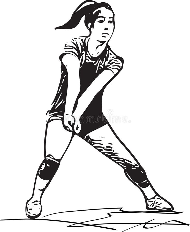 Illustration of volleyball player playing vector illustration