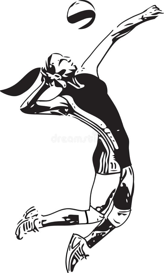 Illustration of volleyball player playing vector illustration
