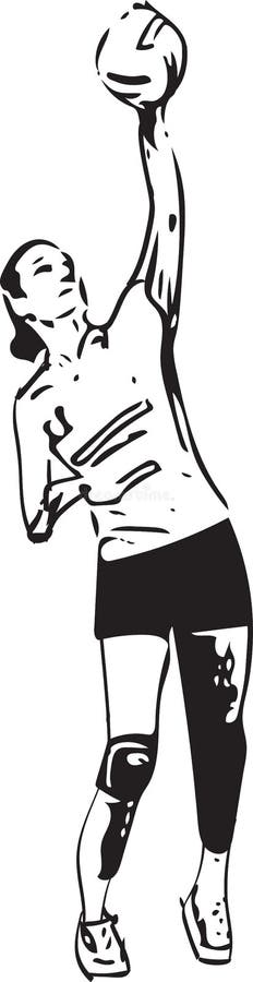 Illustration of volleyball player playing royalty free illustration