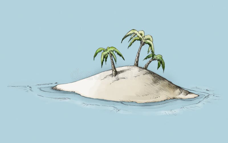 Illustration von einer Insel vektor abbildung Illustration von einer Insel vektor abbildung