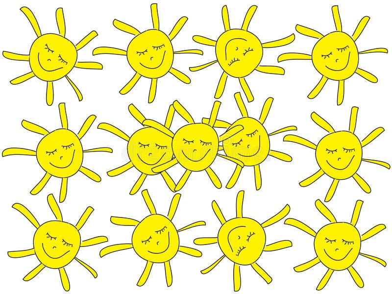 Pattern with happy suns. cartoon illustration. Pattern with happy suns. cartoon illustration.
