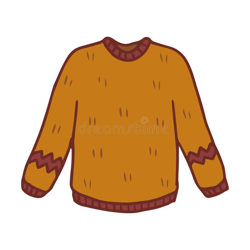 Illustration of Warm Knitted Sweater. Winter Wear. Stock Vector