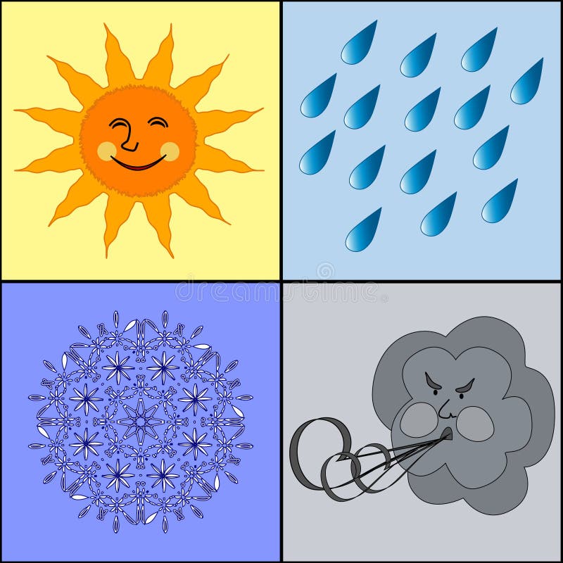 Vektor illustrationen aus das wetter symbole.