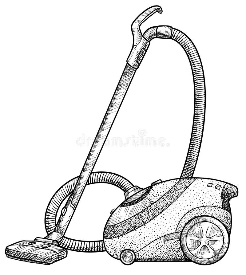 Vacuum Cleaner - Pencil Sketch Stock Illustration - Illustration of