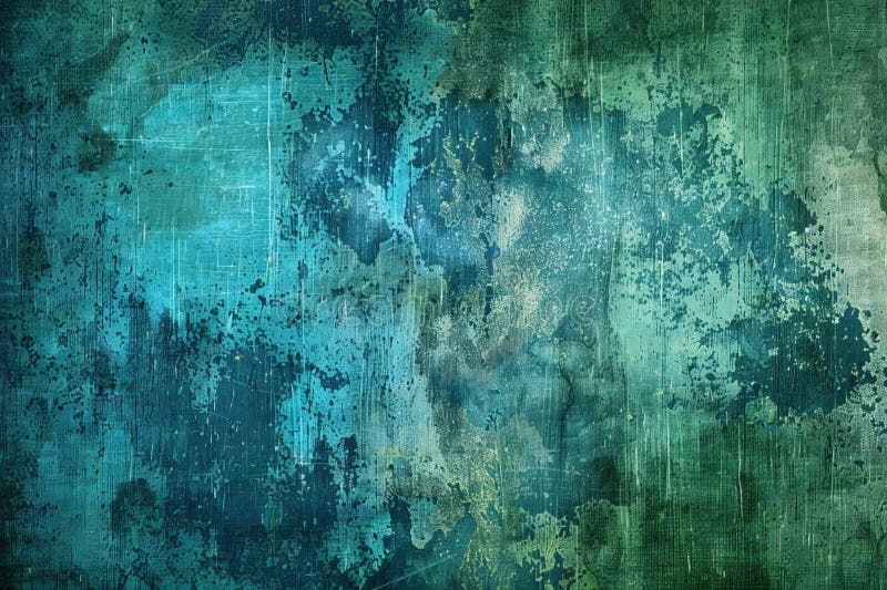 A wide, flat background of cool teal and green grunge texture with space for text or design. vector illustration