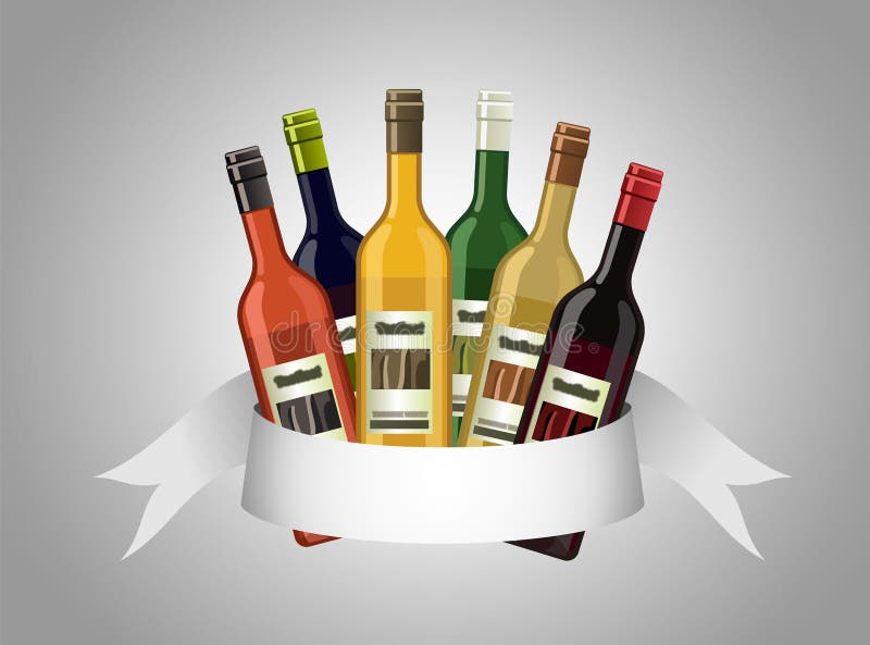 An illustration of wine bottles