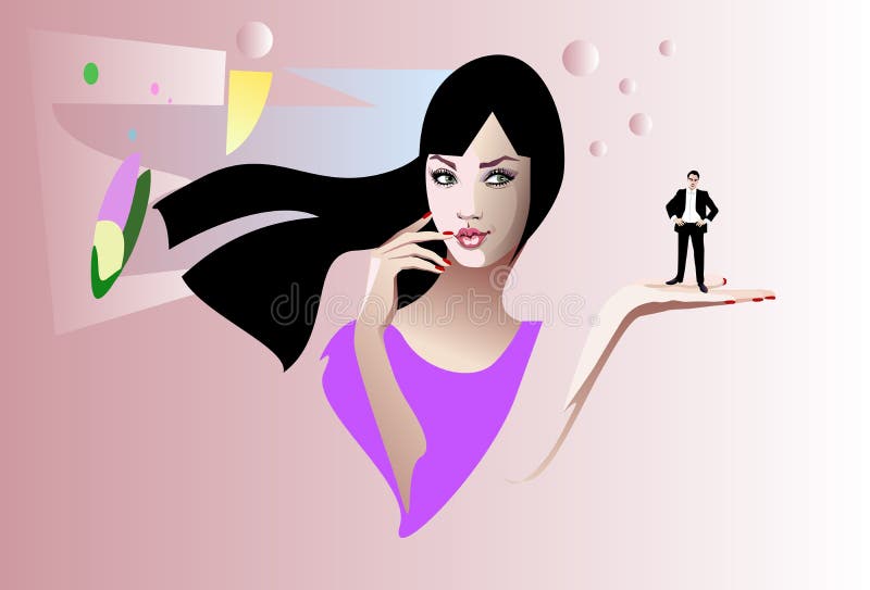 Illustration woman man, differences and understanding royalty free illustration