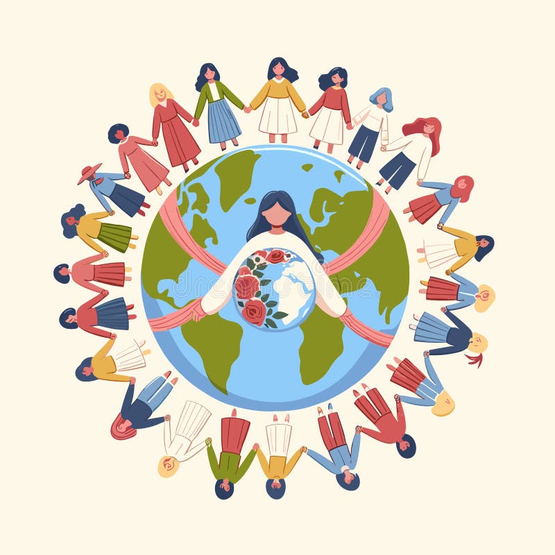 Illustration of Women from All Over the World Coming Together. Stock ...