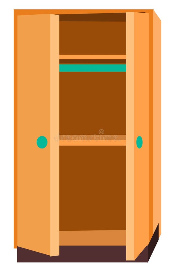 Brown wooden cupboard stock illustration. Illustration of bookcase ...