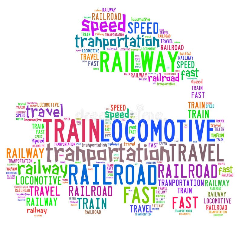 Illustration word of locomotive