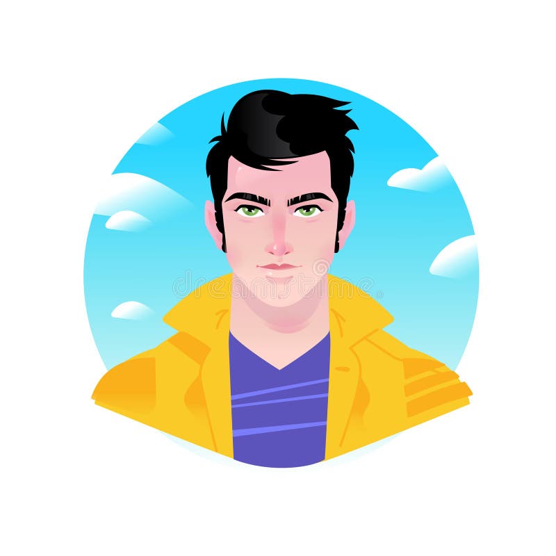 Illustration of a Young Stylish Man. Vector. Cartoon Beautiful Character  for Advertising and Design Stock Vector - Illustration of handsome, cute:  199642788
