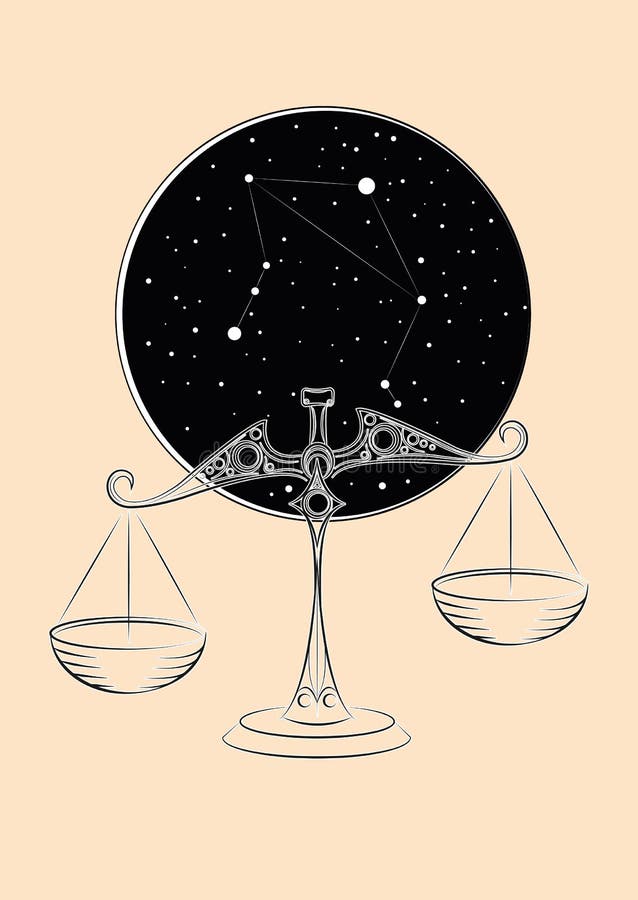 Illustration of the zodiac libra royalty free illustration