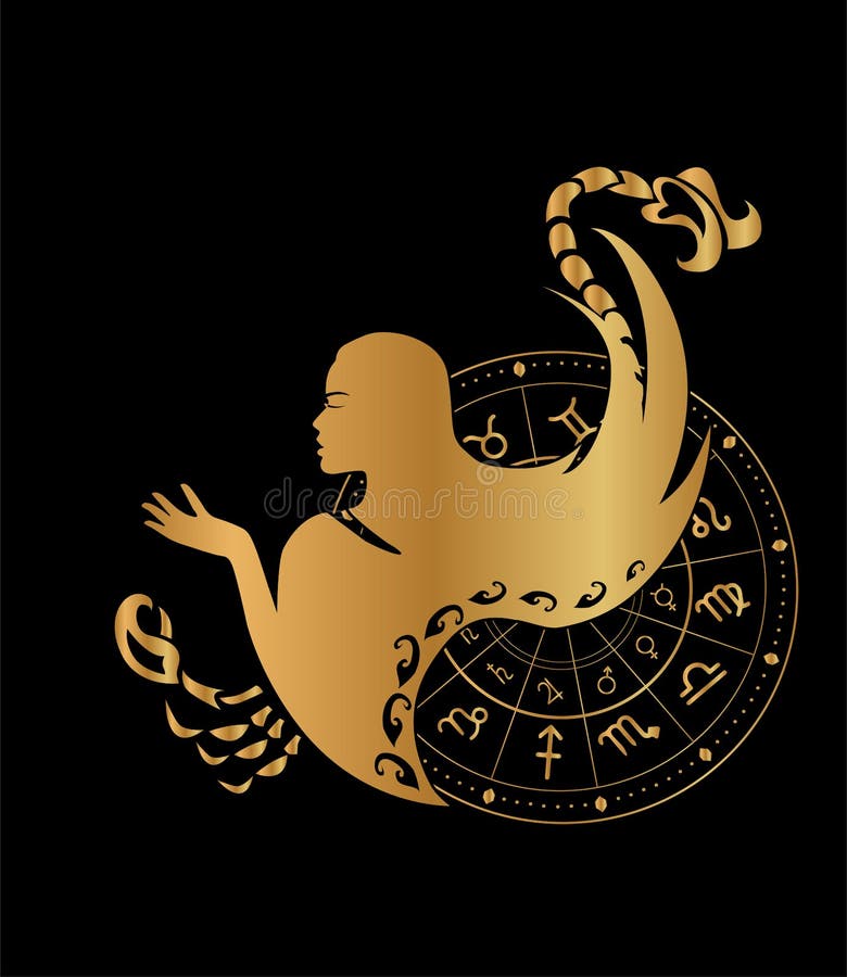 The scorpio sign gold stock illustration. Illustration of universe ...